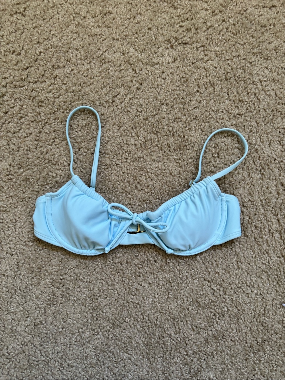Light Blue Bikini Top with Tie Front